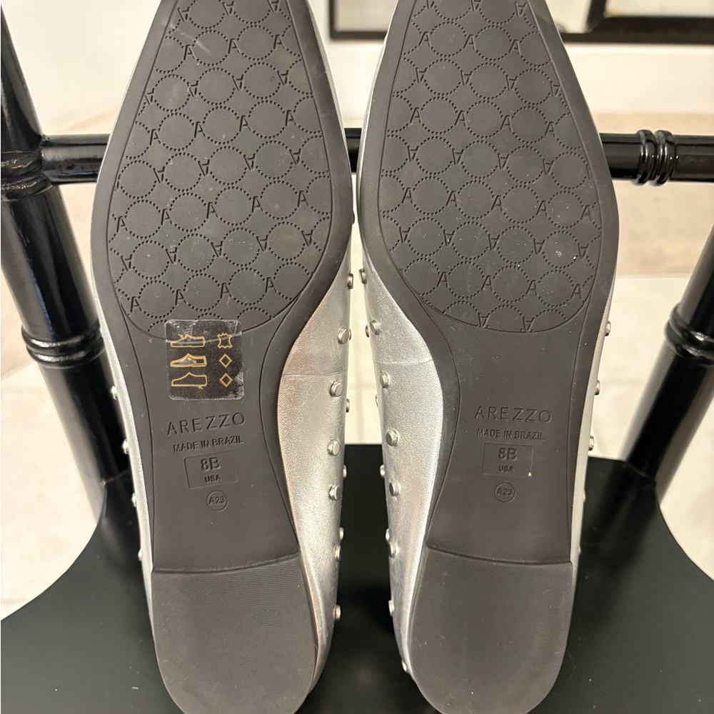 Arezzo Silver Studded Women's Flats - Picture 6 of 6